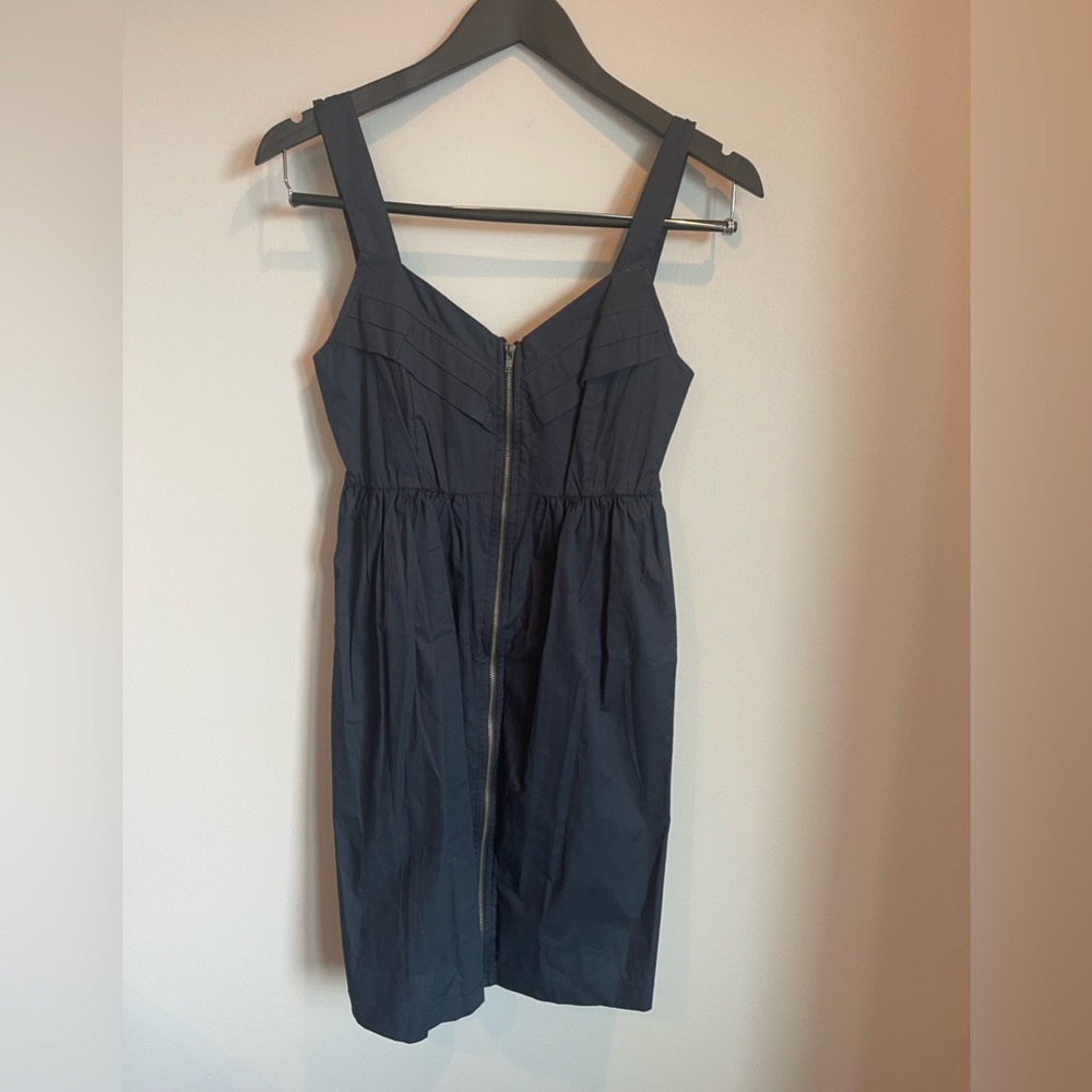 Navy blue zipper front dress